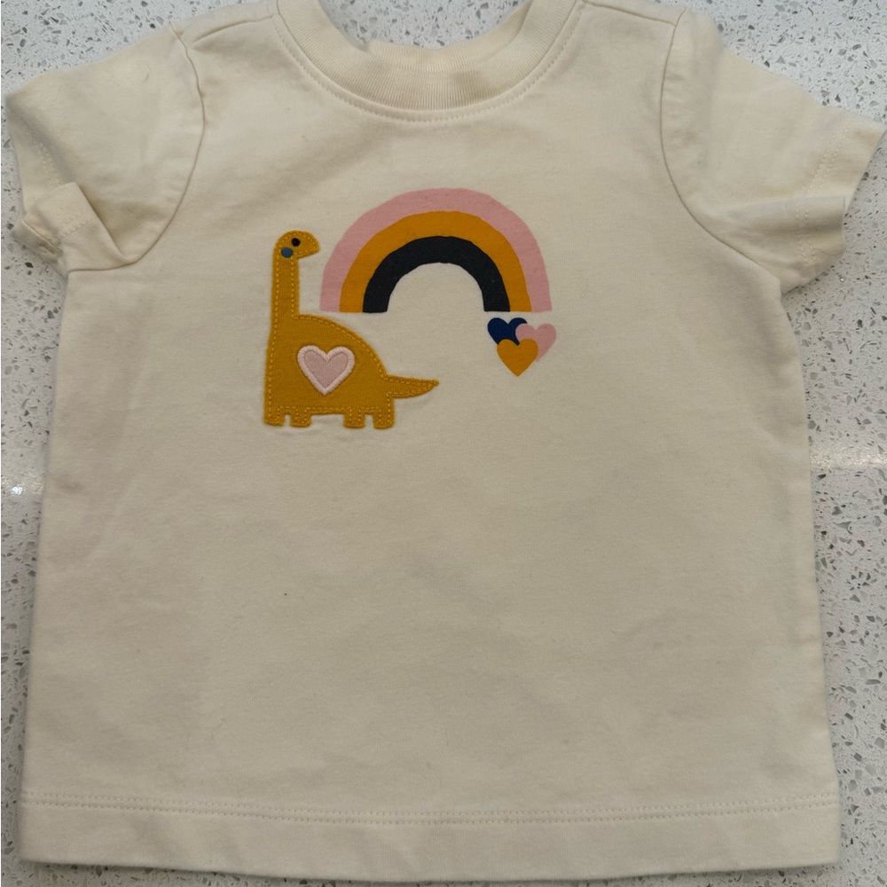 Hanna Andersson cream Dinosaur Kids T-Shirt